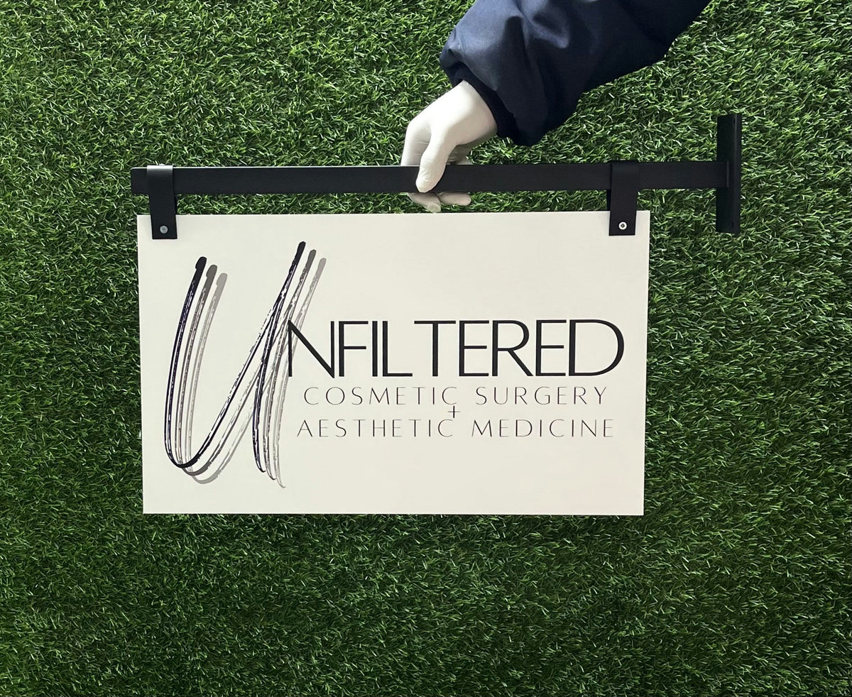 Click to view full size custom business sign for Unfiltered Aesthetic Medicine Business Neons