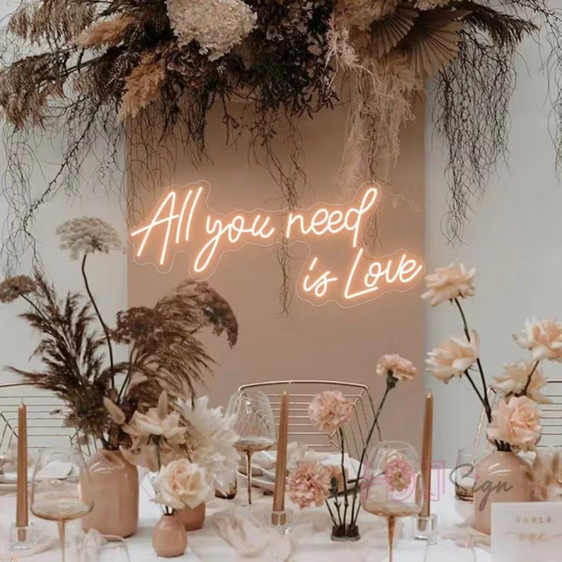 All You Need Is Love Wedding Neon Sign | Timeless n Romantic