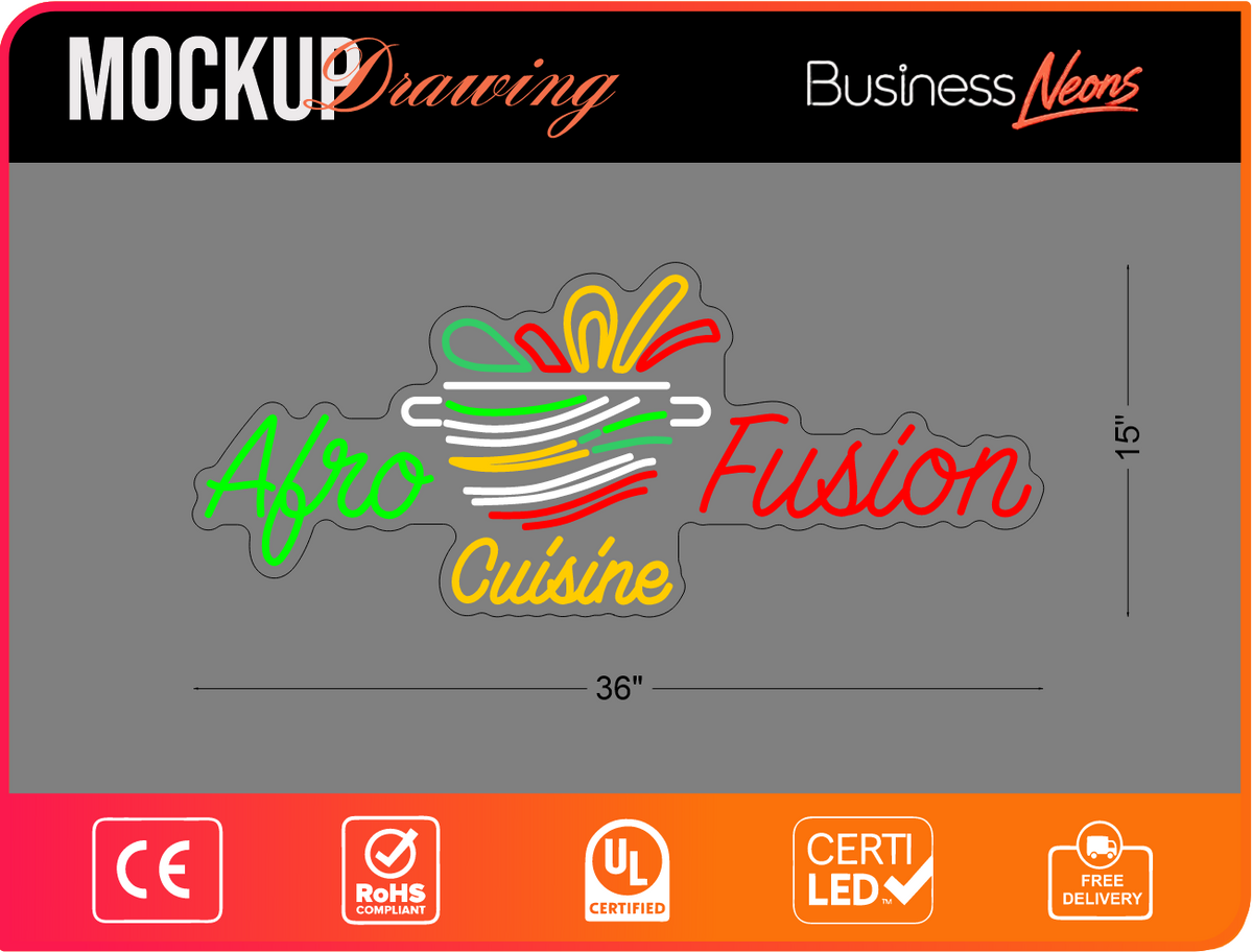 Click to view full size Custom Neon sign for Moussa Diawara Business Neons