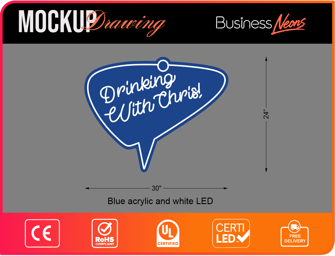 Click to view full size Custom Neon sign for Christopher gray Business Neons