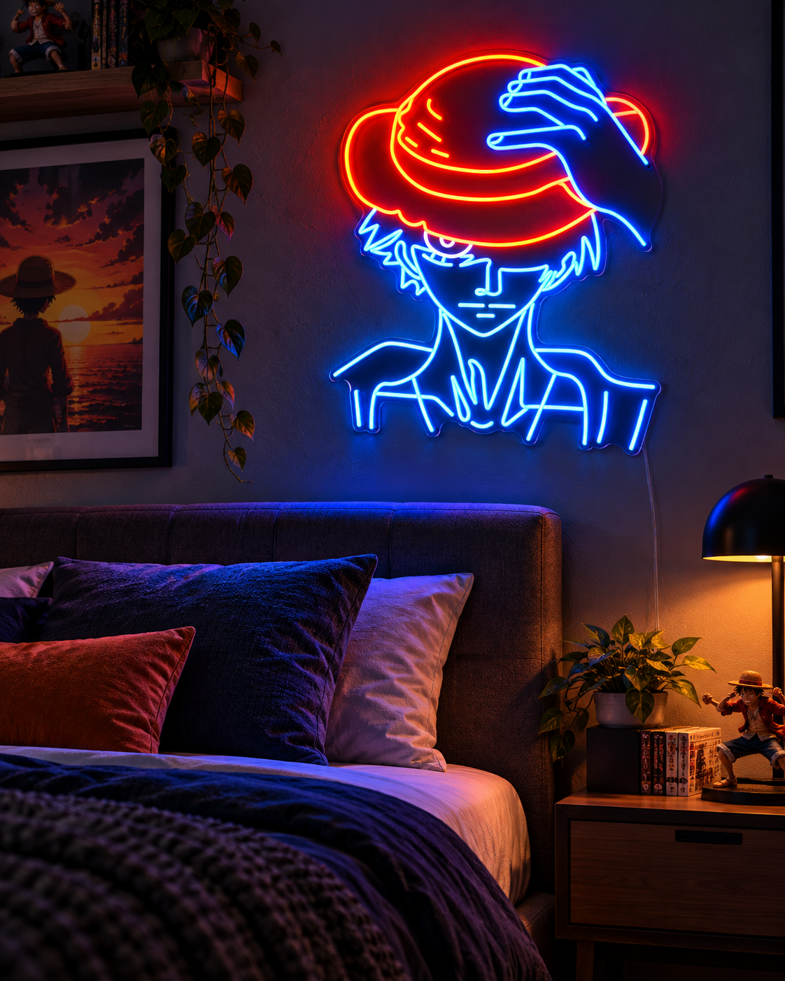 Anime LED Neon Wall Art for Gaming Room Business Neons