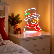 Snowman Neon Sign |Cute Christmas LED Light Decoration Business Neons