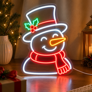 Snowman Neon Sign |Cute Christmas LED Light Decoration Business Neons