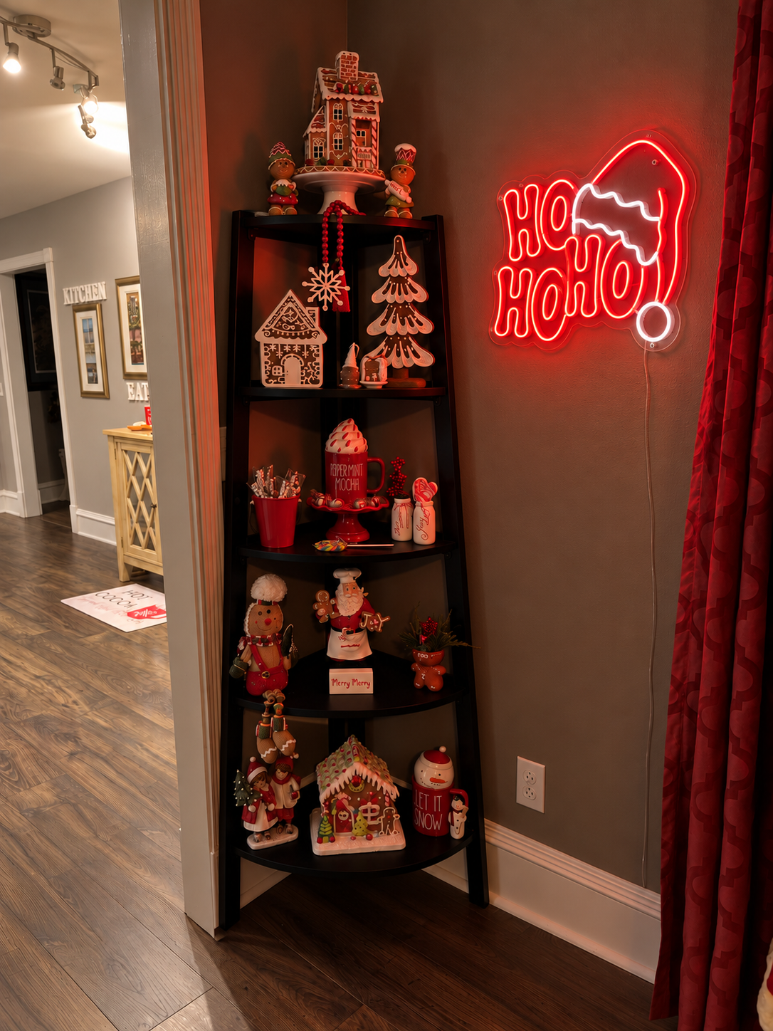 Ho Ho Ho Santa Hat LED Neon Sign Christmas Wall Decor Business Neons