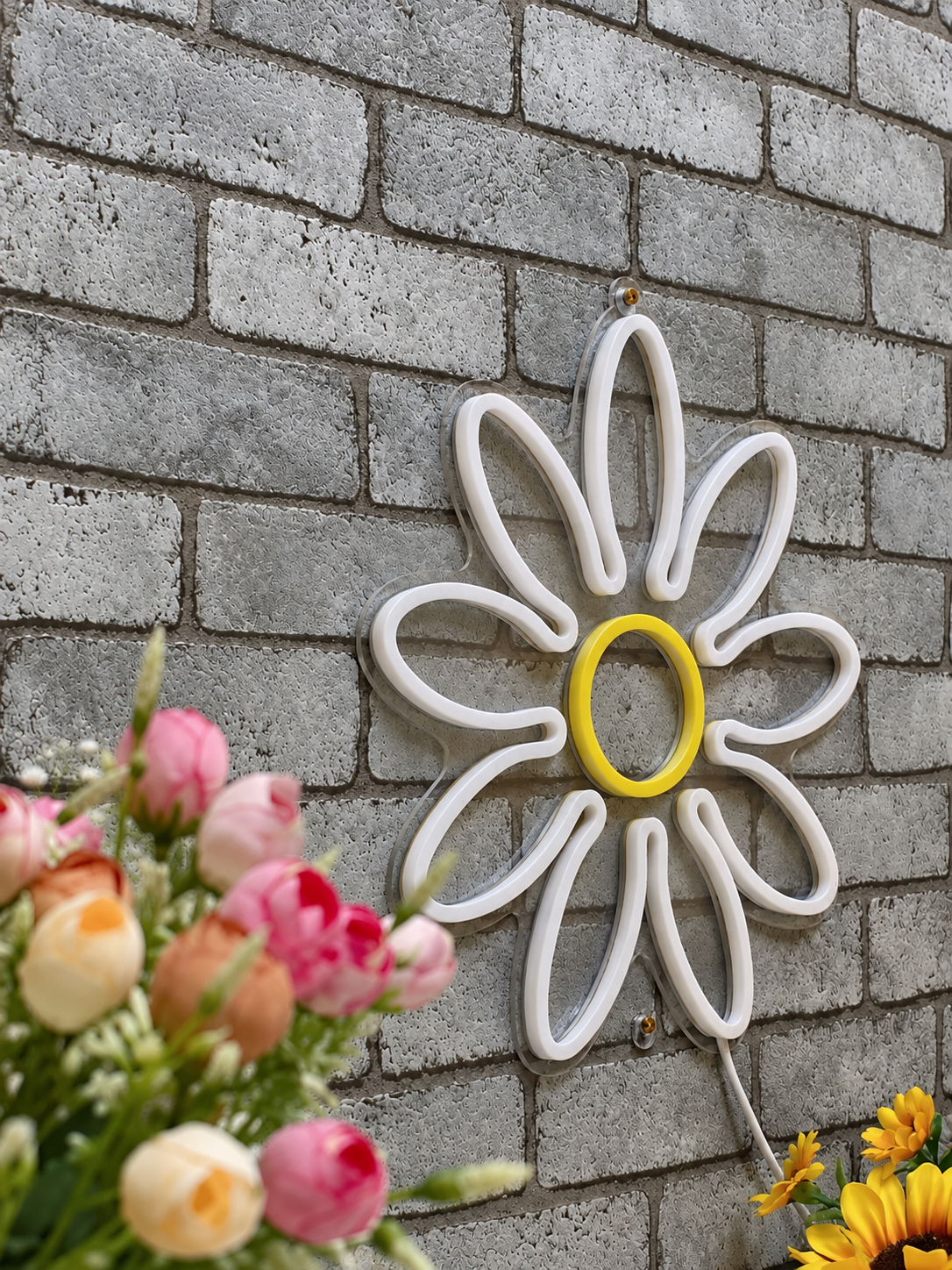 Daisy Flower LED Neon Sign | Floral Room Decor Business Neons