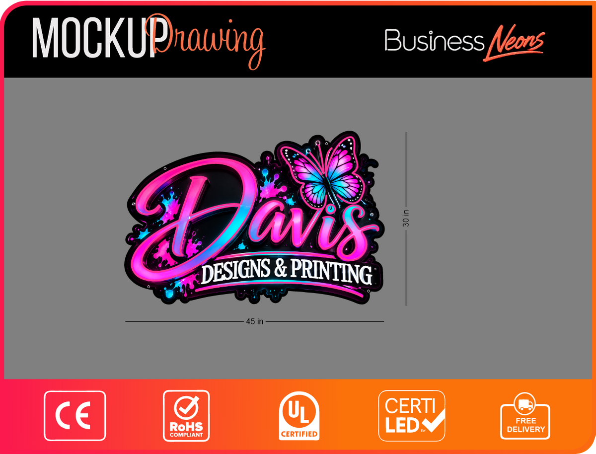 Custom LED Neon for Nicole Davis Business Neons