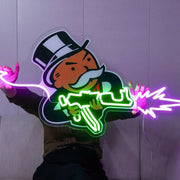 Monopoly Uncle Devil UV Printed Neon Artwork | Game Night Vibes - from manhattonneons.com.
