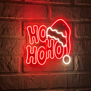 Ho Ho Ho Santa Hat LED Neon Sign Christmas Wall Decor Business Neons