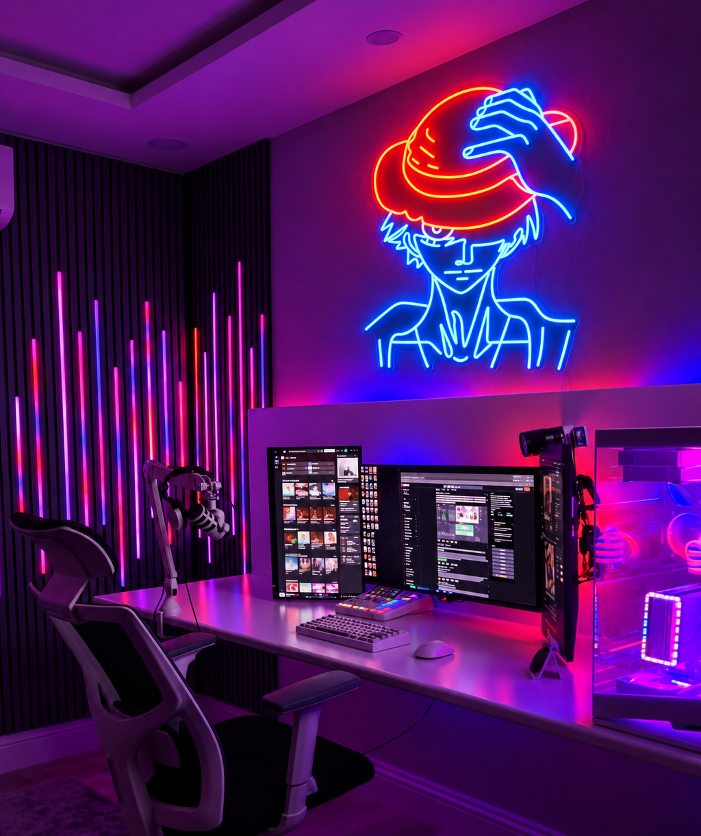 Anime LED Neon Wall Art for Gaming Room Business Neons