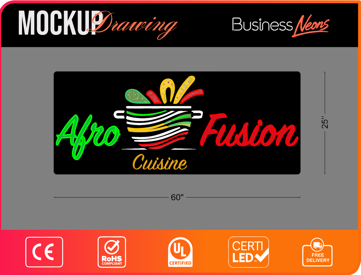 Updated custom sign for Moussa Diawara Business Neons
