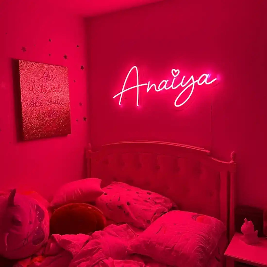 Custom Anaiya Name Neon Sign - Illuminate Your Space with Style - from manhattonneons.com.