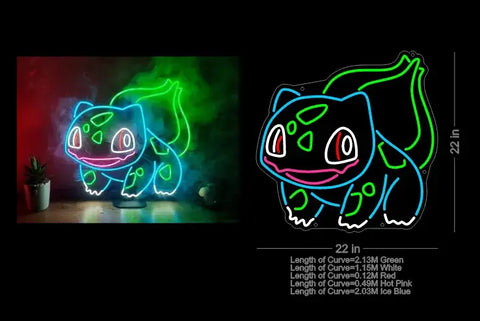 Bulbasaur Neon Sign - The Cutest Pokémon Neon Glow- ManhattanNeons