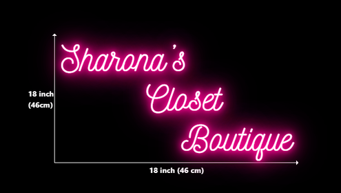 Custom Neon for Sharonas Closet Business Neons