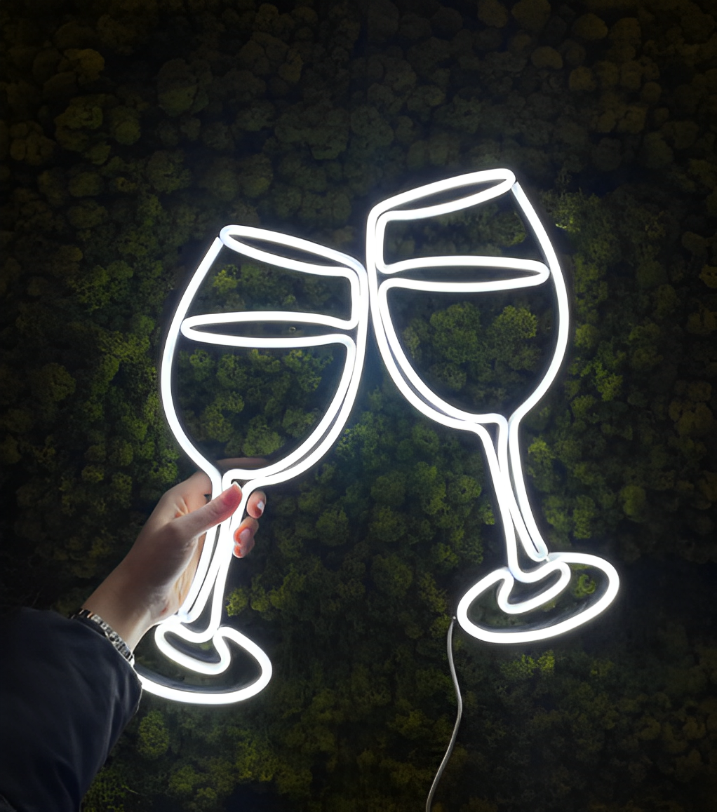 "Wine Glasses" Neon Sign Business Neons