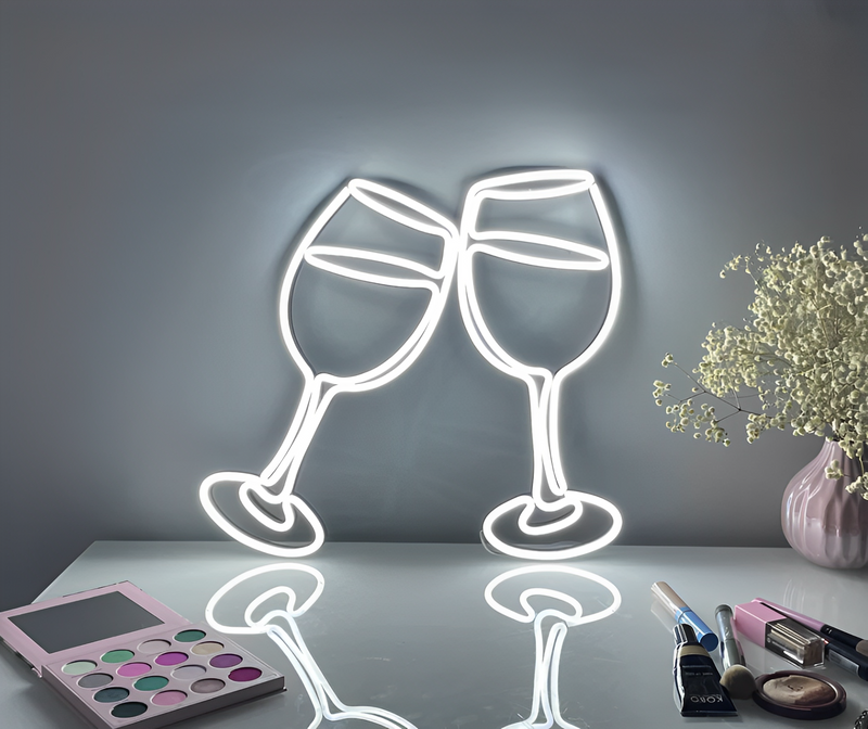 "Wine Glasses" Neon Sign