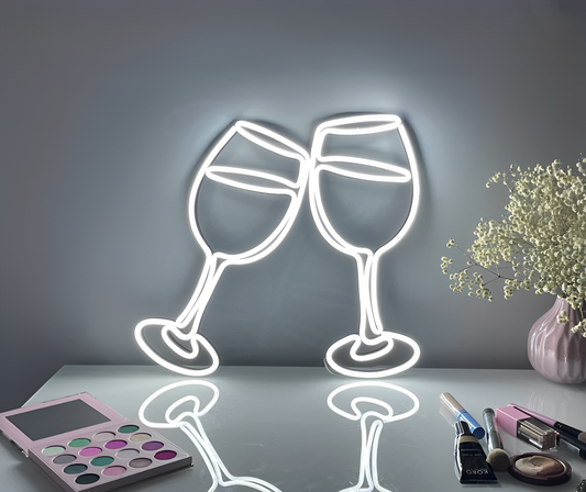 "Wine Glasses" Neon Sign Business Neons